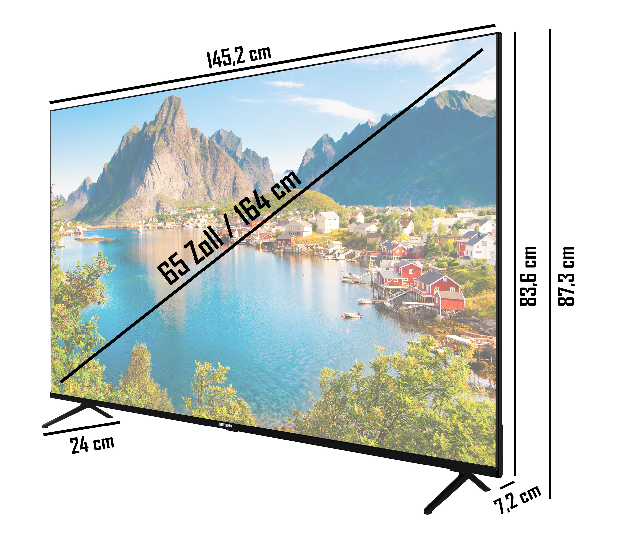 TELEFUNKEN XU65SN660S LED 65 164 Zoll UHD 4K, TV) cm, SMART / TV (Flat