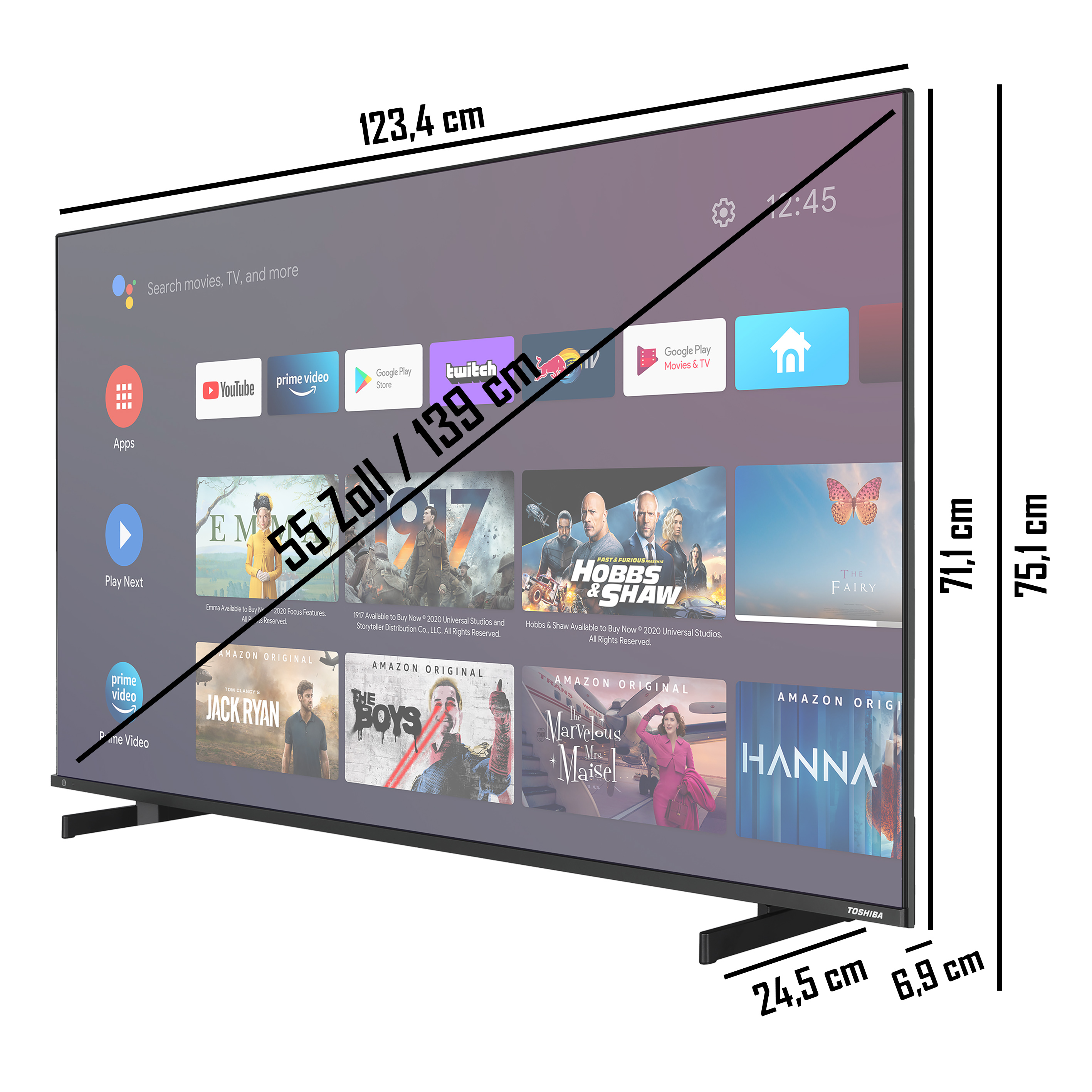 4K, LED cm, 55 TOSHIBA TV) TV 55UA5D63DGY UHD (Flat, SMART 139 / Zoll