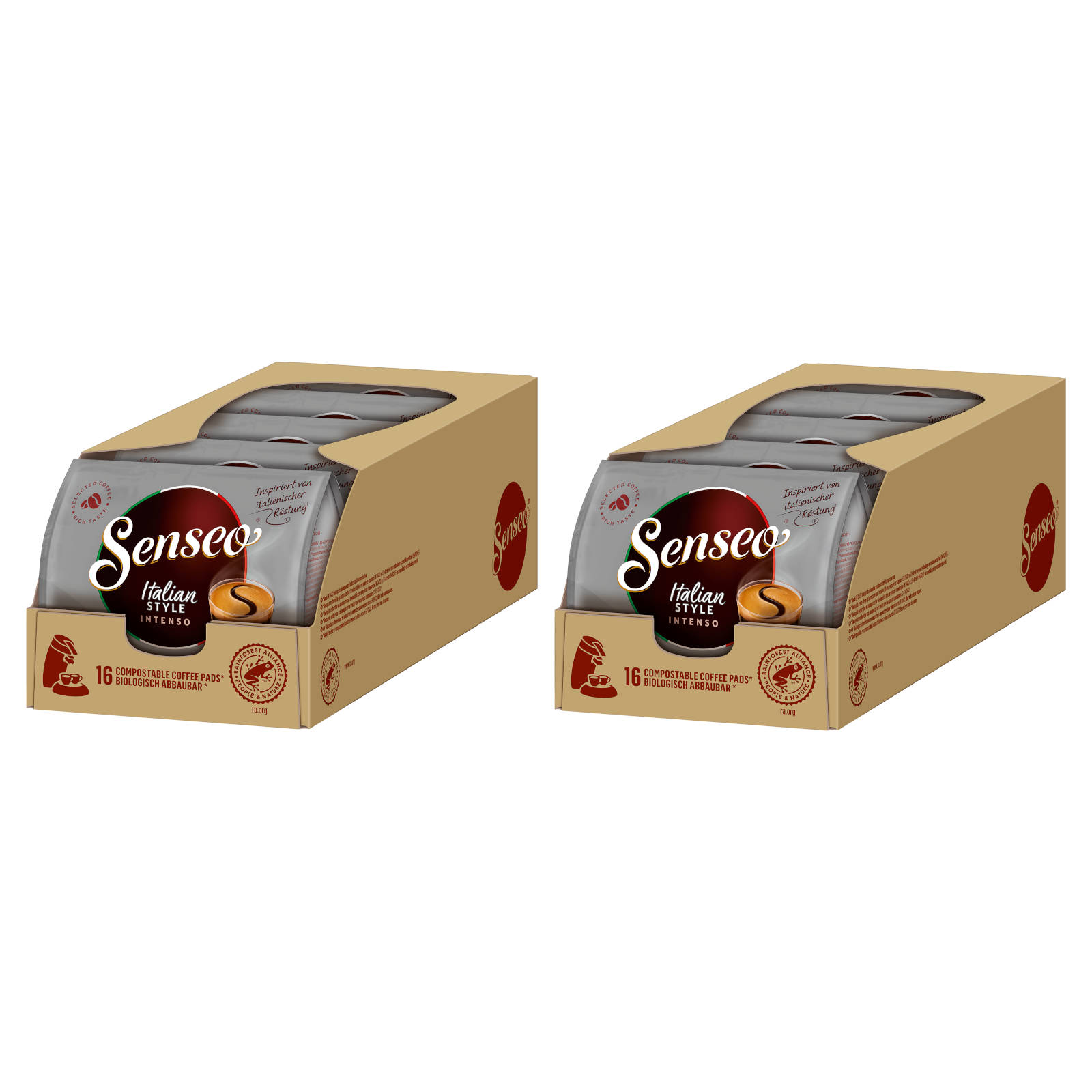 Intenso Soft- (Senseo Italian Getränke Style Pad-Maschine) Kaffeepads SENSEO 160