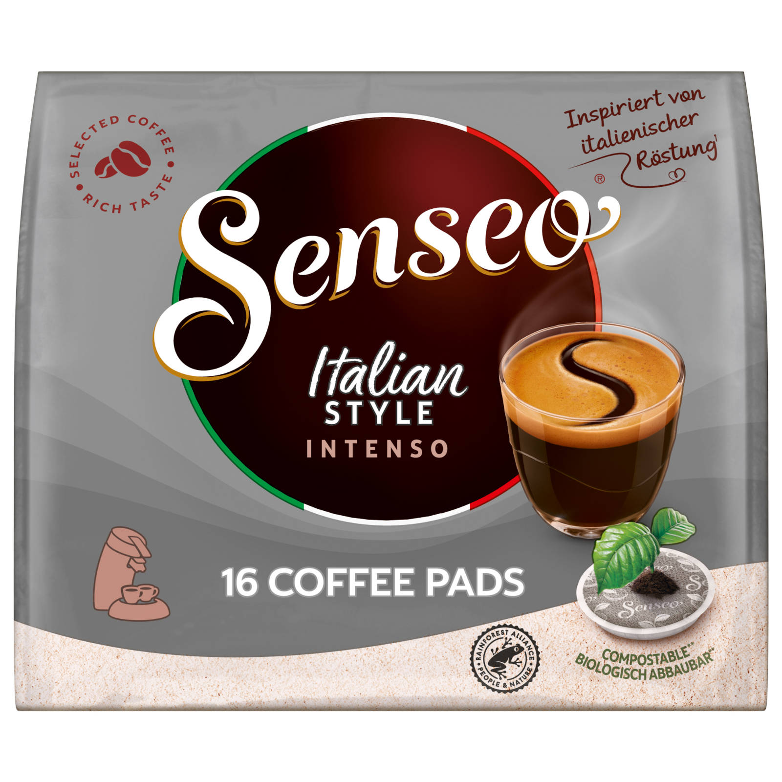 Soft- Getränke Intenso 160 Kaffeepads SENSEO (Senseo Italian Pad-Maschine) Style