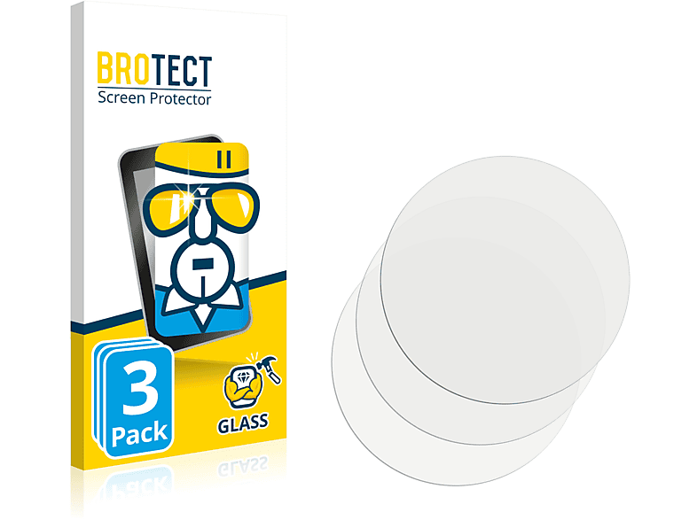 BROTECT 3x 9H klares Schutzglas(für Xlyne X-Watch QIN II) | Smartwatch Schutzfolien & Gläser