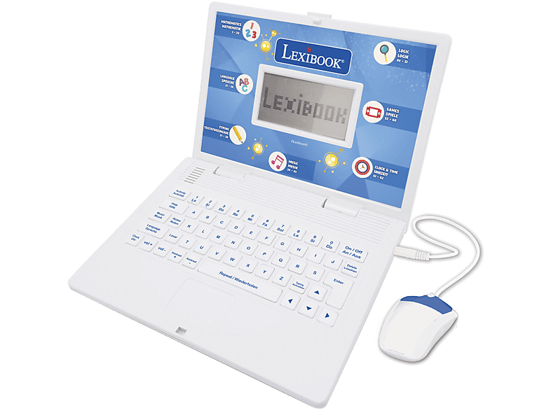 LEXIBOOK Power Kid® Lernlaptop - Zweisprachig (Deutsch / Englisch) Lerncomputer, Weiß