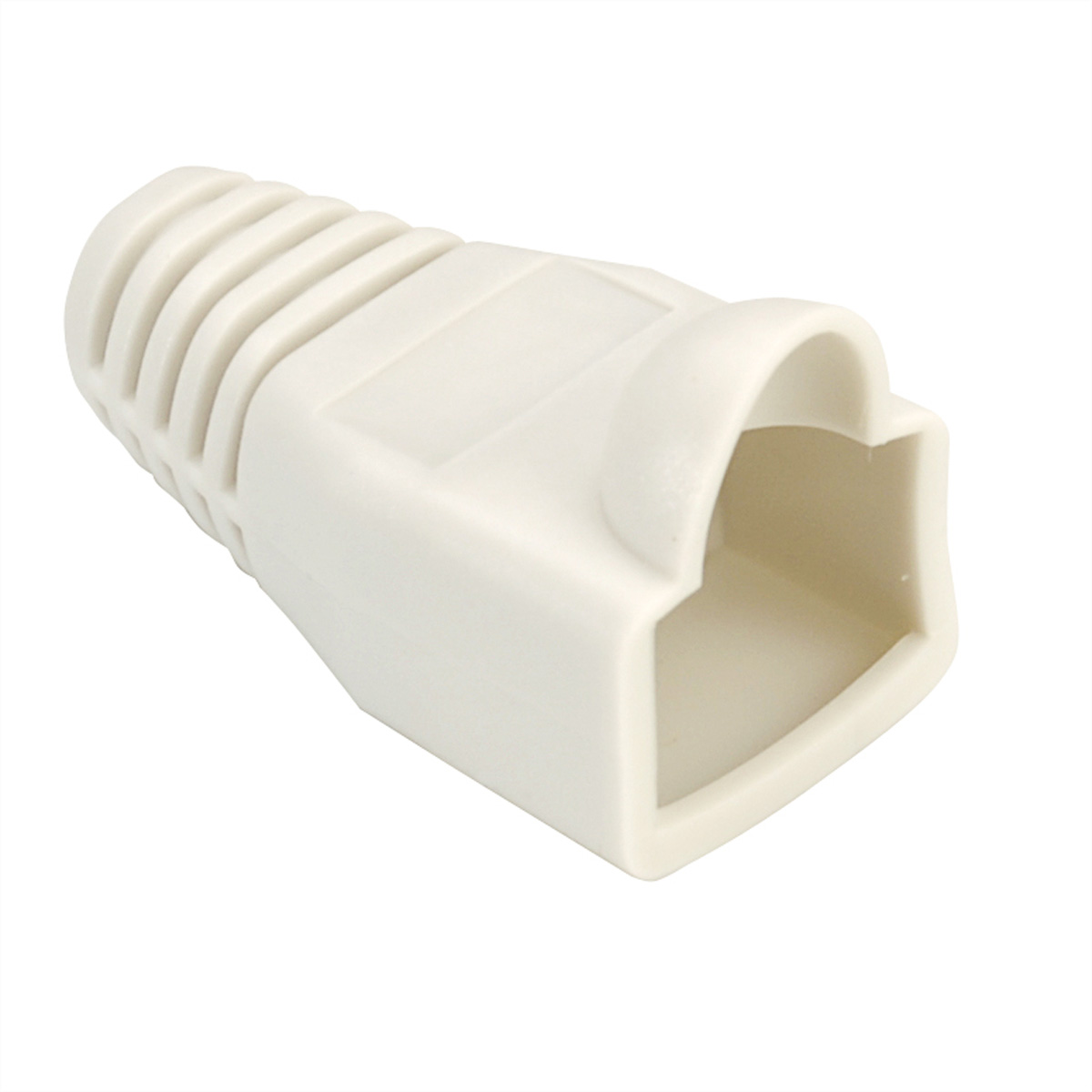 Cache connecteur RJ45 blanc. C'est un manchon de protection pour les connecteurs de câble réseau.