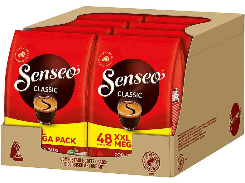 SENSEO Classic x (Senseo Getränke 10 Padmaschine) XXL Kaffeepads 48 Pack