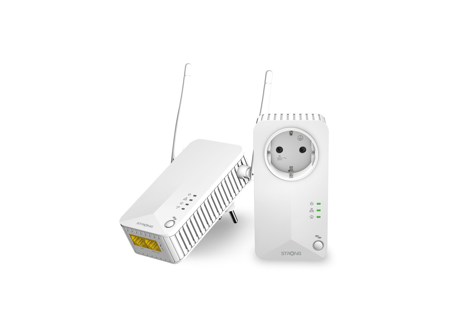 STRONG Powerline EU Set kabelgebunden, Powerline 600 Mbit/s kabellos LAN 600 WLAN Duo