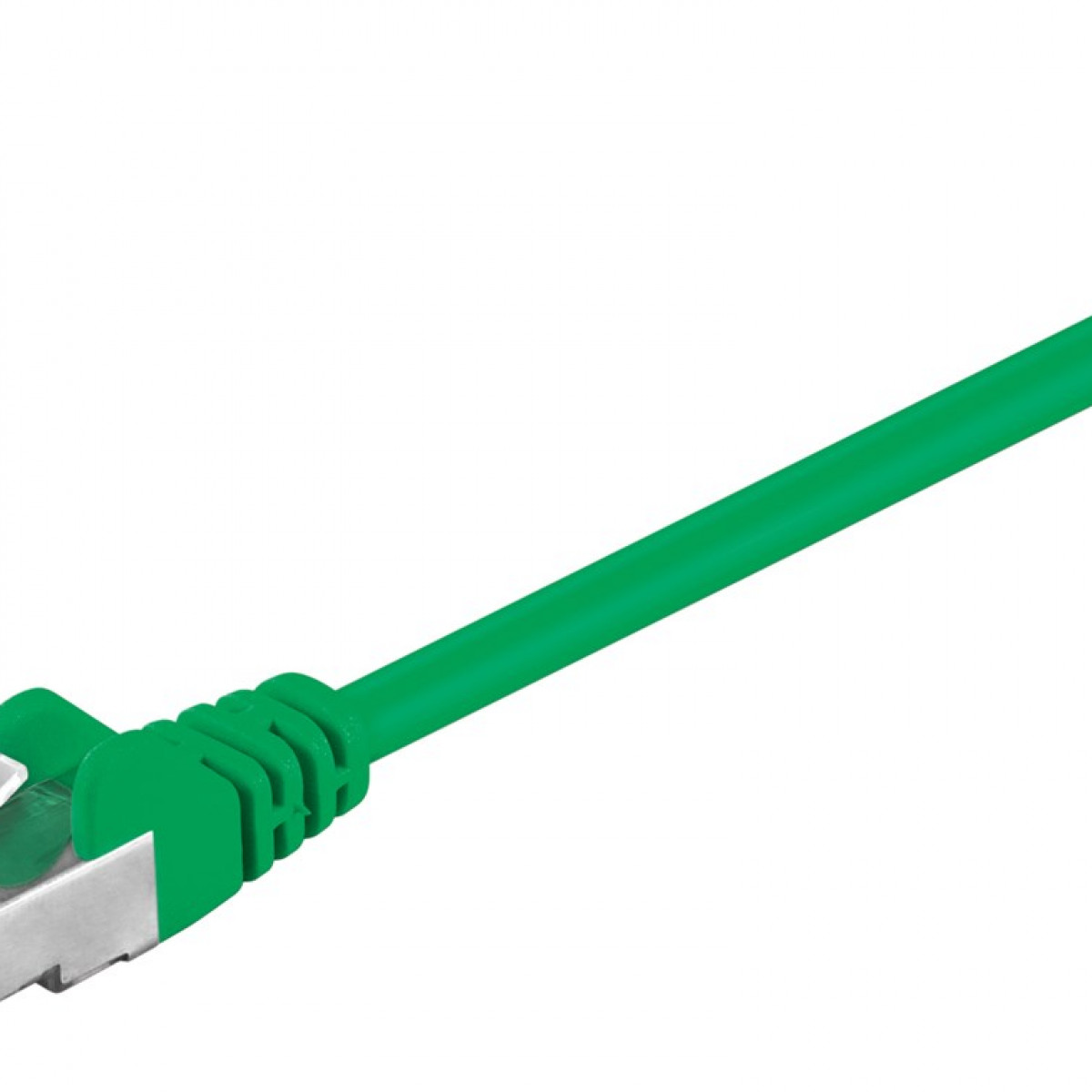 Zbliżenie zielonego kabla ethernet z wtyczką.