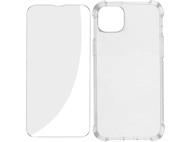 AVIZAR Premium Schutz-Set: Hülle Series, Transparent Plus, iPhone 14 Backcover, Folie Apple, 