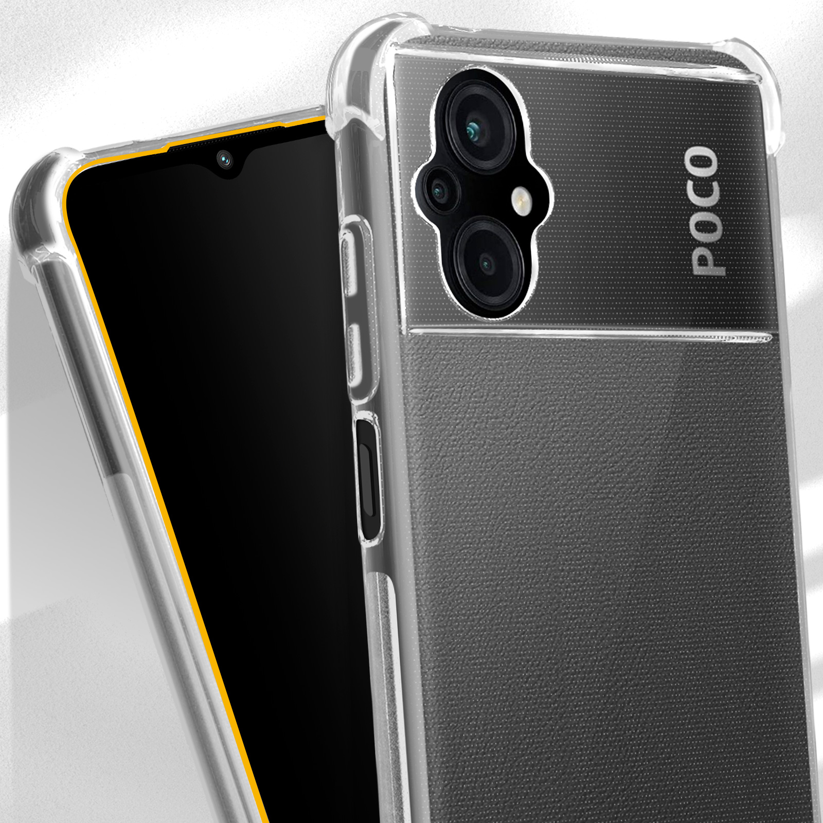 Poco Ecken AVIZAR Series, M5, Xiaomi, verstärkten mit Backcover, Transparent Schutzhülle
