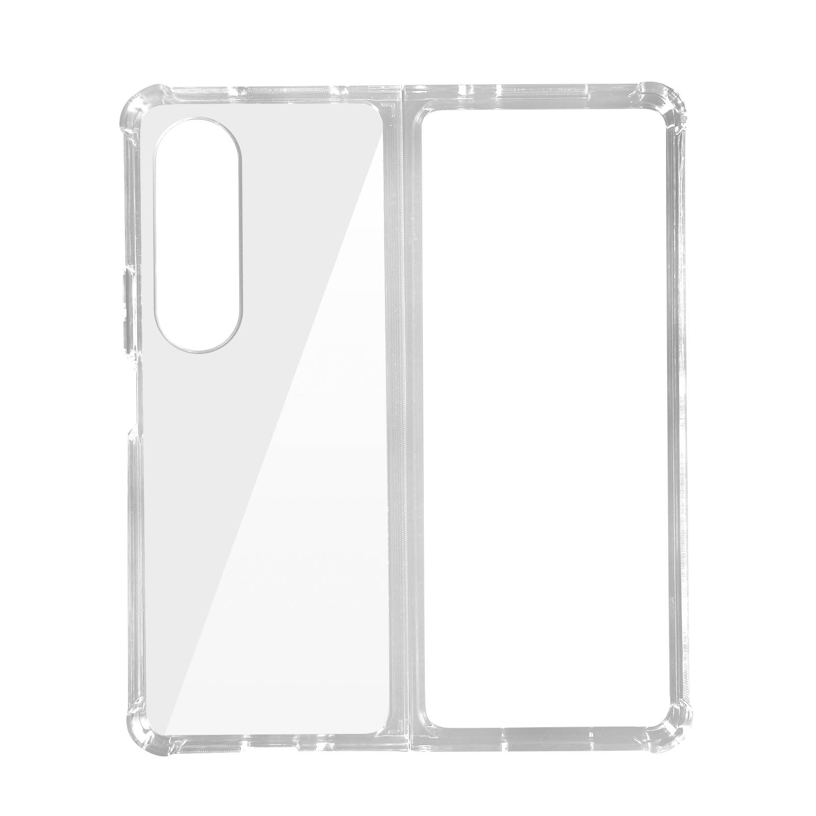 AVIZAR Schutzhülle mit verstärkten Transparent Galaxy Backcover, Samsung, Fold Series, Z 4, Ecken