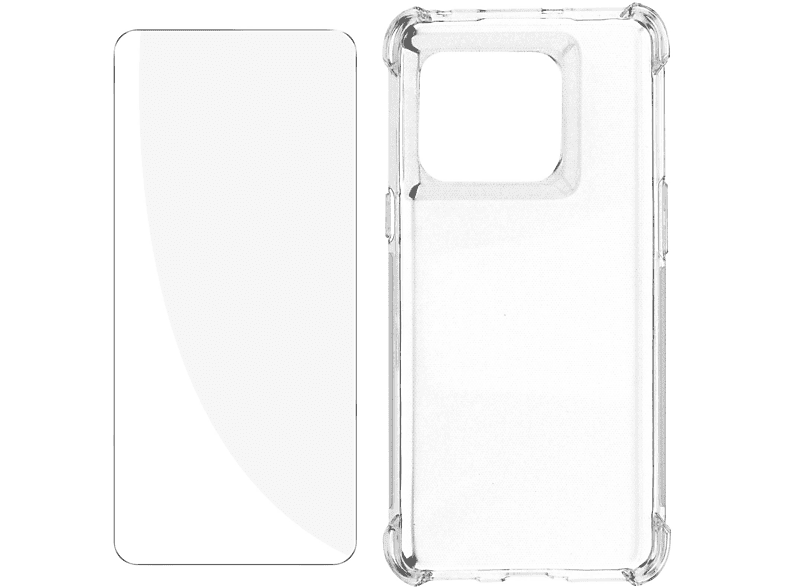Premium OnePlus, Hülle Transparent Oneplus Series, AVIZAR Backcover, Folie 10T, Schutz-Set: +