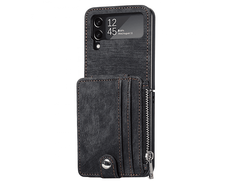 CASEONLINE 2i1, Bookcover, Samsung, Galaxy Z Flip 4, Schwarz