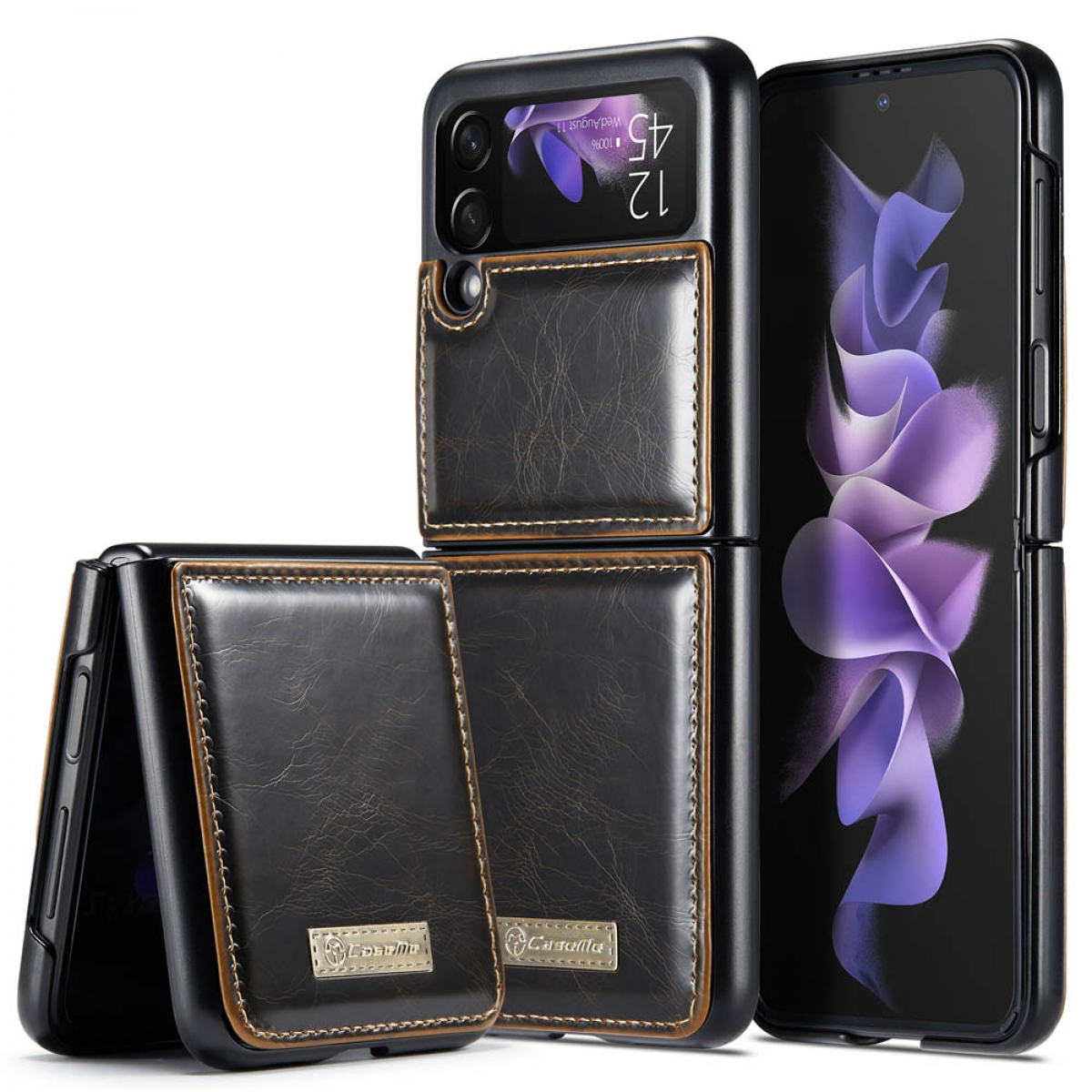 Z 3, Braun Galaxy Samsung, Backcover, Flip CASEME Luxury,