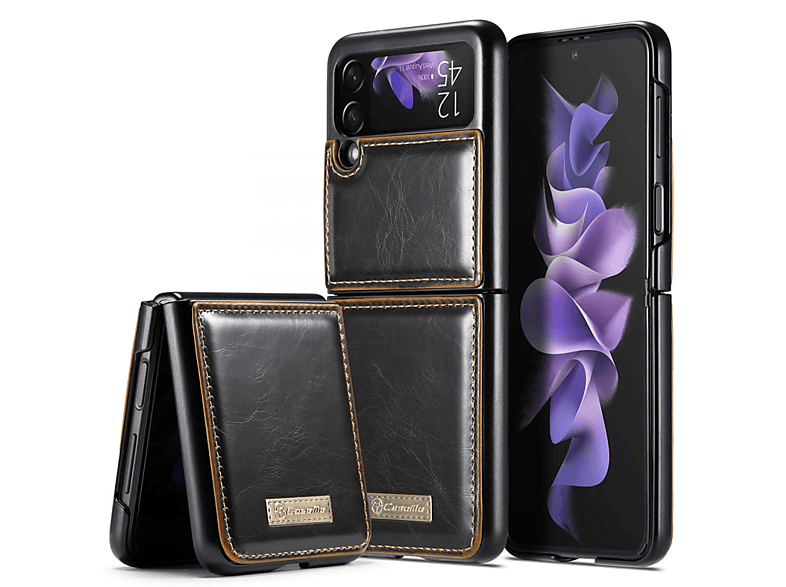 Z 3, Braun Galaxy Samsung, Backcover, Flip CASEME Luxury,