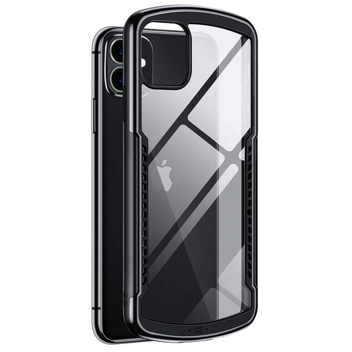 Xundd, 12, Iphone Schwarz/Transparent Apple, CASEONLINE Backcover,