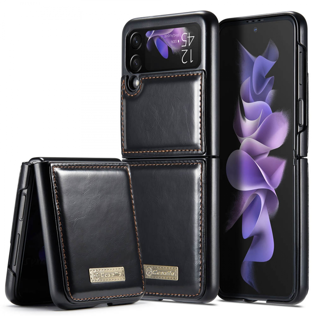4, Schwarz CASEME Flip Z Galaxy Samsung, Backcover, Luxury,