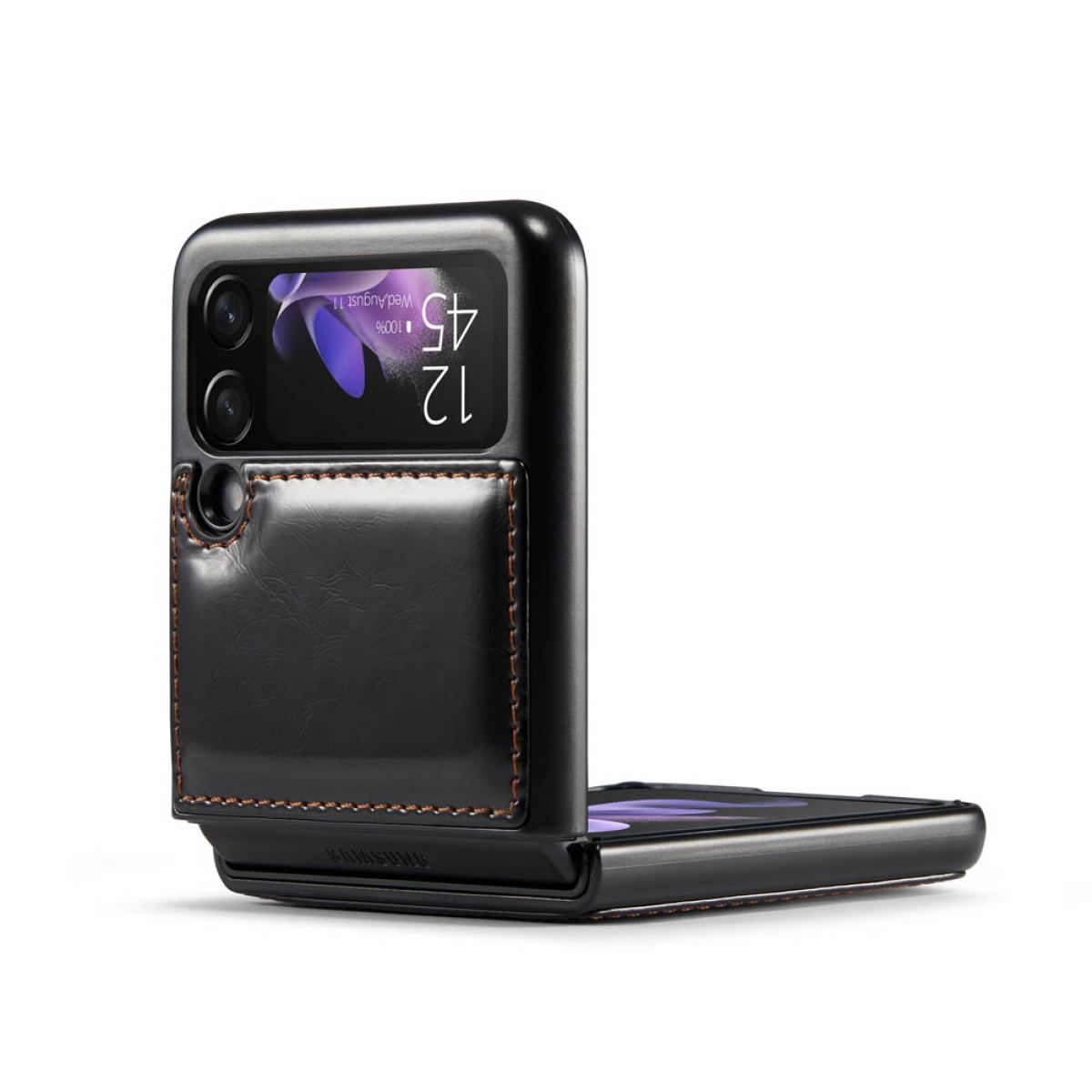 4, Schwarz CASEME Flip Z Galaxy Samsung, Backcover, Luxury,