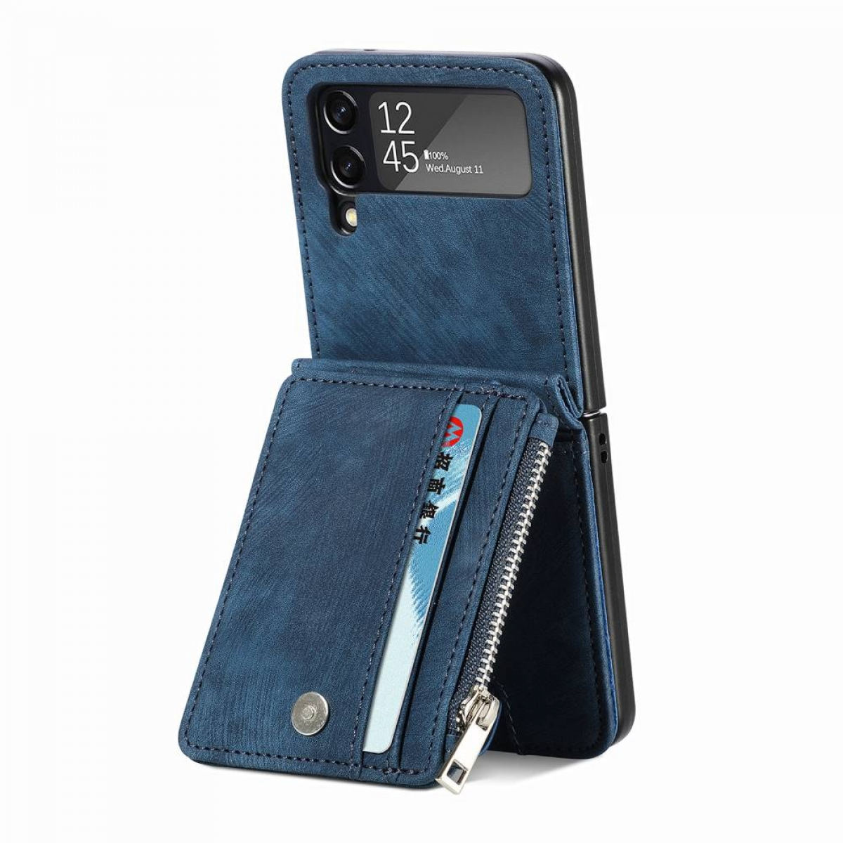 CASEONLINE 2i1, Bookcover, Z Schwarz Galaxy Flip Samsung, 3