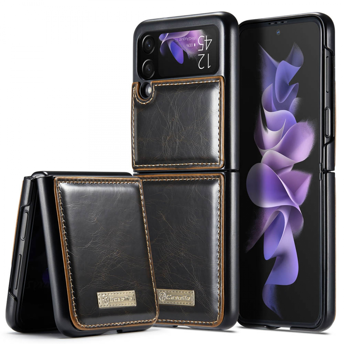 Samsung, Galaxy Z 4, Luxury, CASEME Backcover, Flip Braun