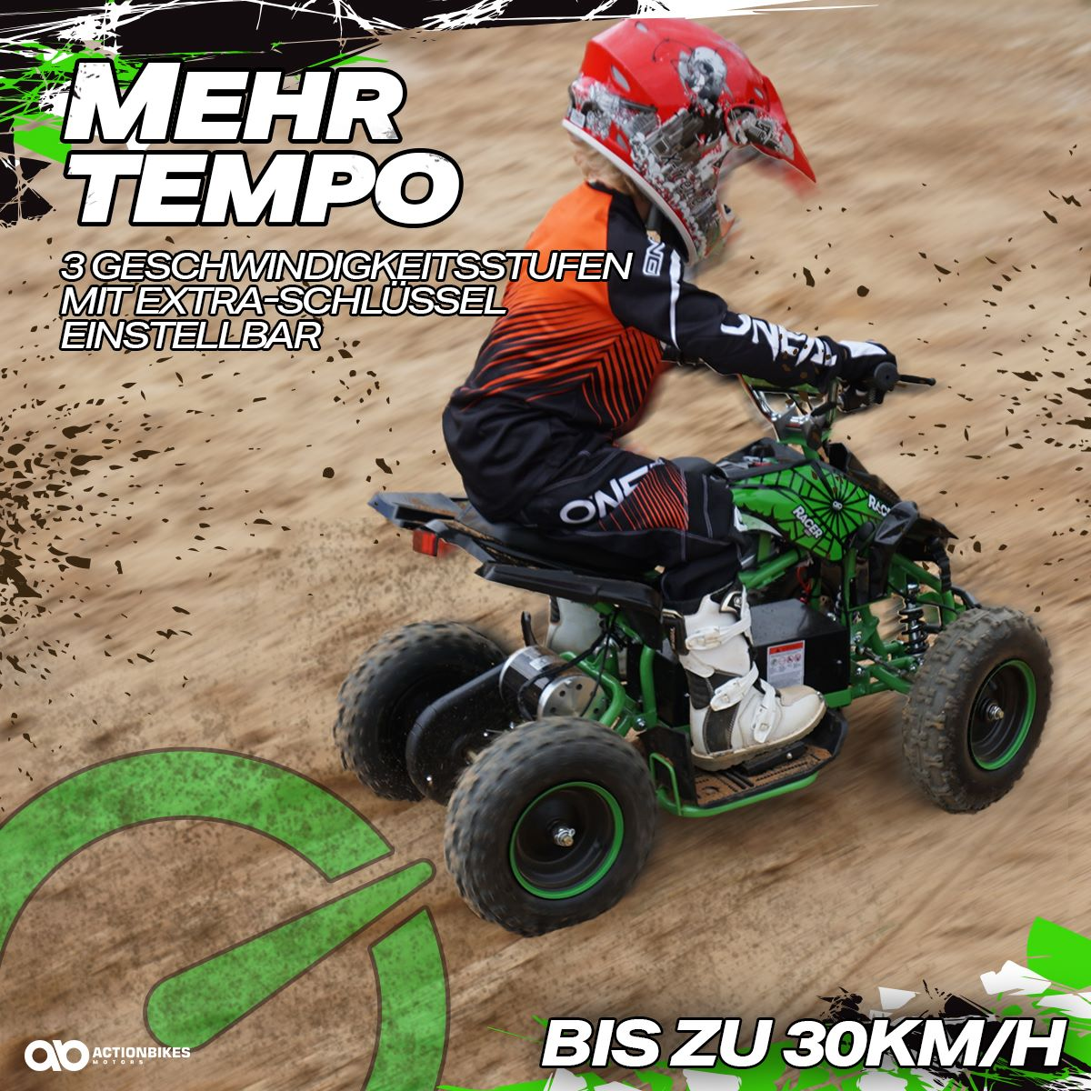 ACTIONBIKES MOTORS ATV Racer Schwarz/Blau Elektroquad