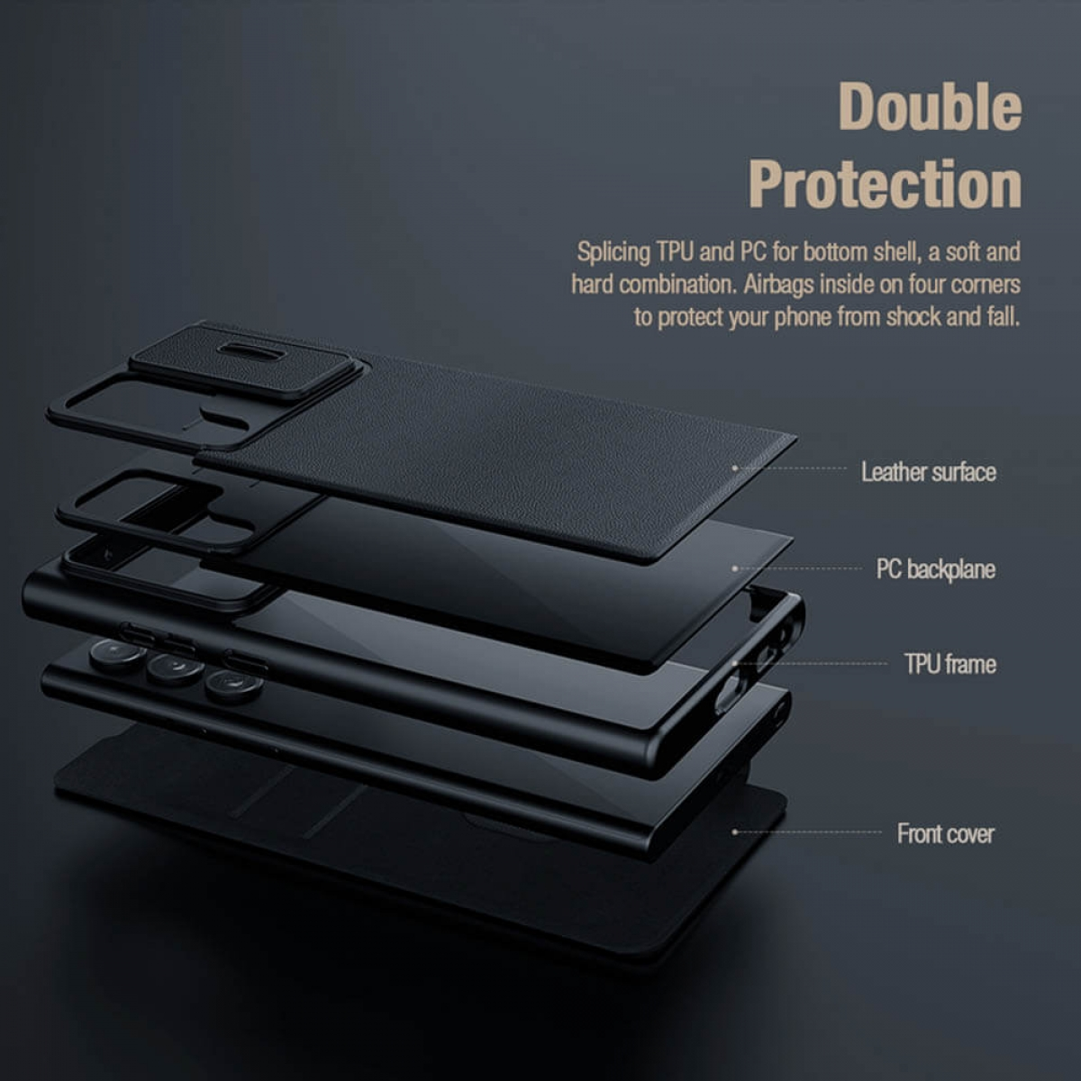 NILLKIN Qin Pro, Samsung, Galaxy S23 Braun Ultra, Flip Cover