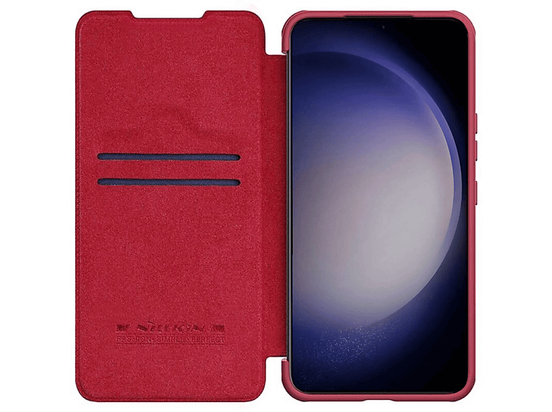NILLKIN Qin Pro, Flip Cover, Samsung, Galaxy S23, Rot