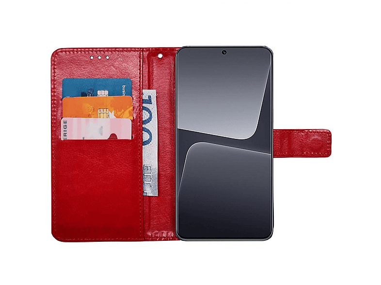 CASEONLINE Klappbare, Bookcover, Xiaomi, 13 Pro, Rot