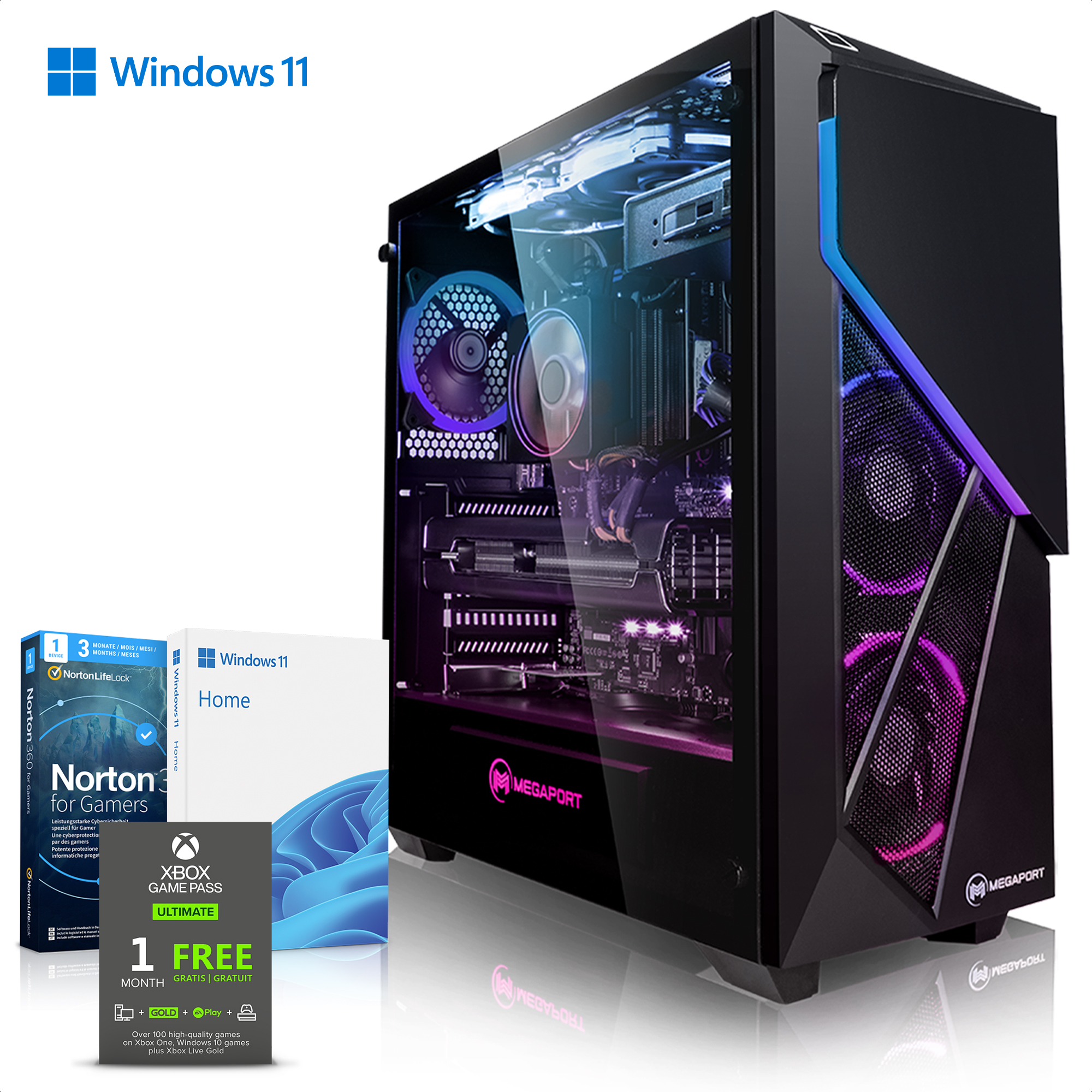 Windows i7-11700F, GeForce MEGAPORT i7 (64 GB Ti Gaming RAM, PC Core™ Prozessor, Core , Intel NVIDIA 8 PC GB Home 11 RTX™ SSD, 1000 16 4060 Bit), Gaming GB