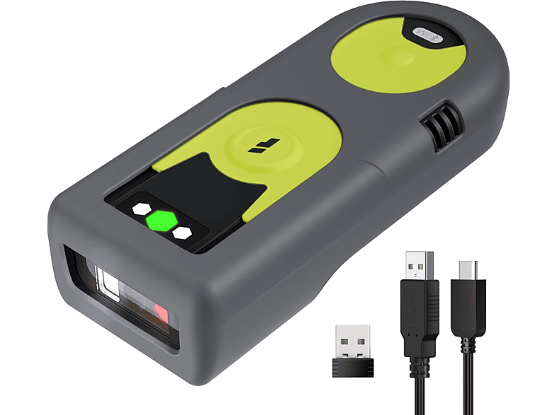 INATECK Barcode Scanner Bluetooth 2D mit 2,4Ghz USB Adapter, liest