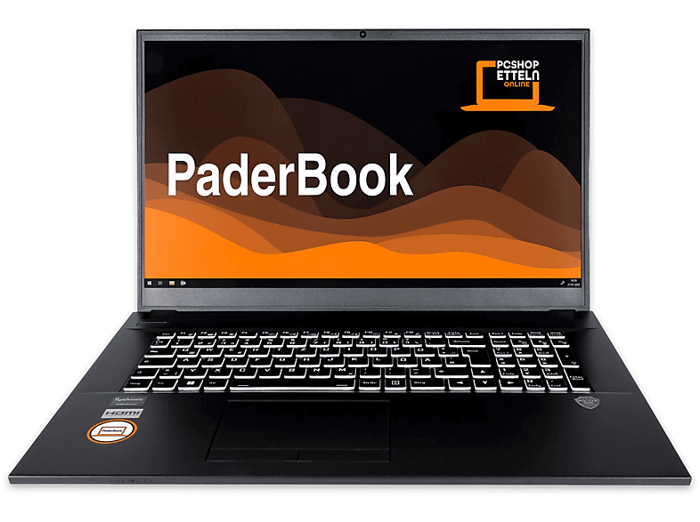 PADERBOOK Basic i77, fertig installiert und aktiviert, Office 2021 Pro, Notebook mit 17,3 Zoll Display, 8 GB RAM, 250 GB SSD, Schwarz