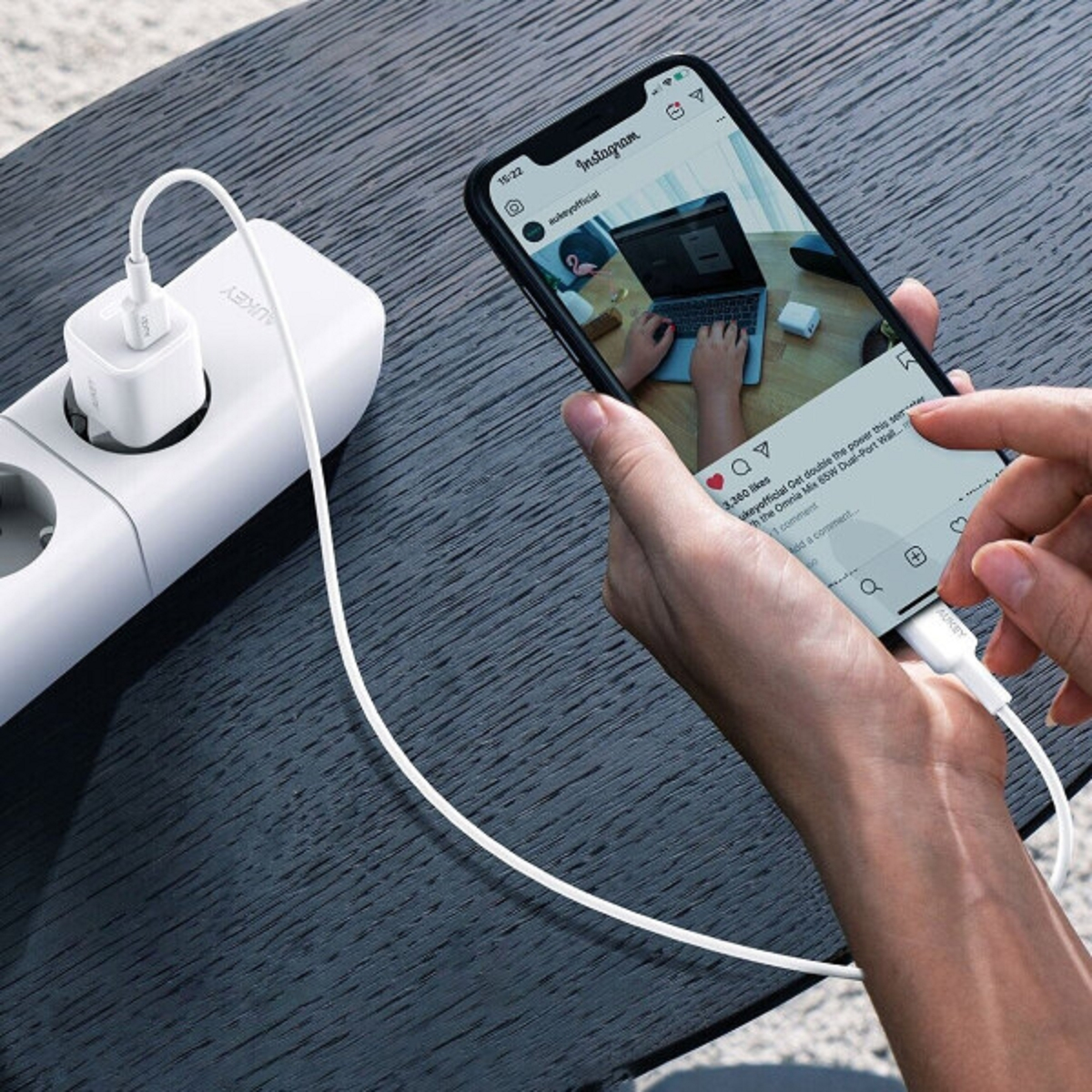 AUKEY PA-B1-Whi Ladegerät Weiß und Android, Apple