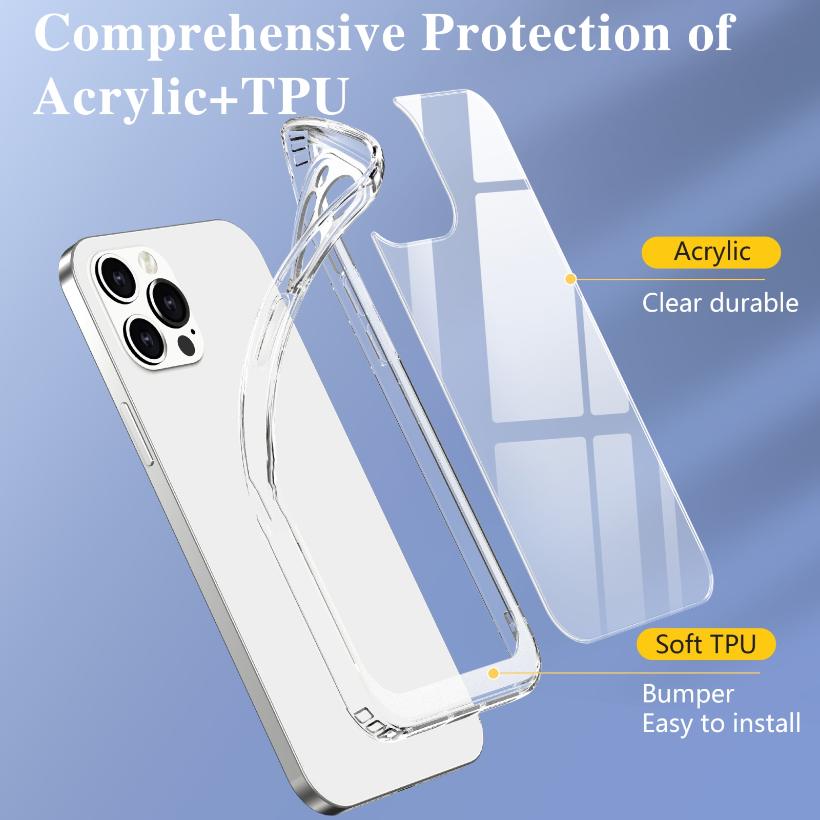 PROTECTORKING Backcover, Hülle, iPhone Apple, Backcover, Pro Max, Transparent 11