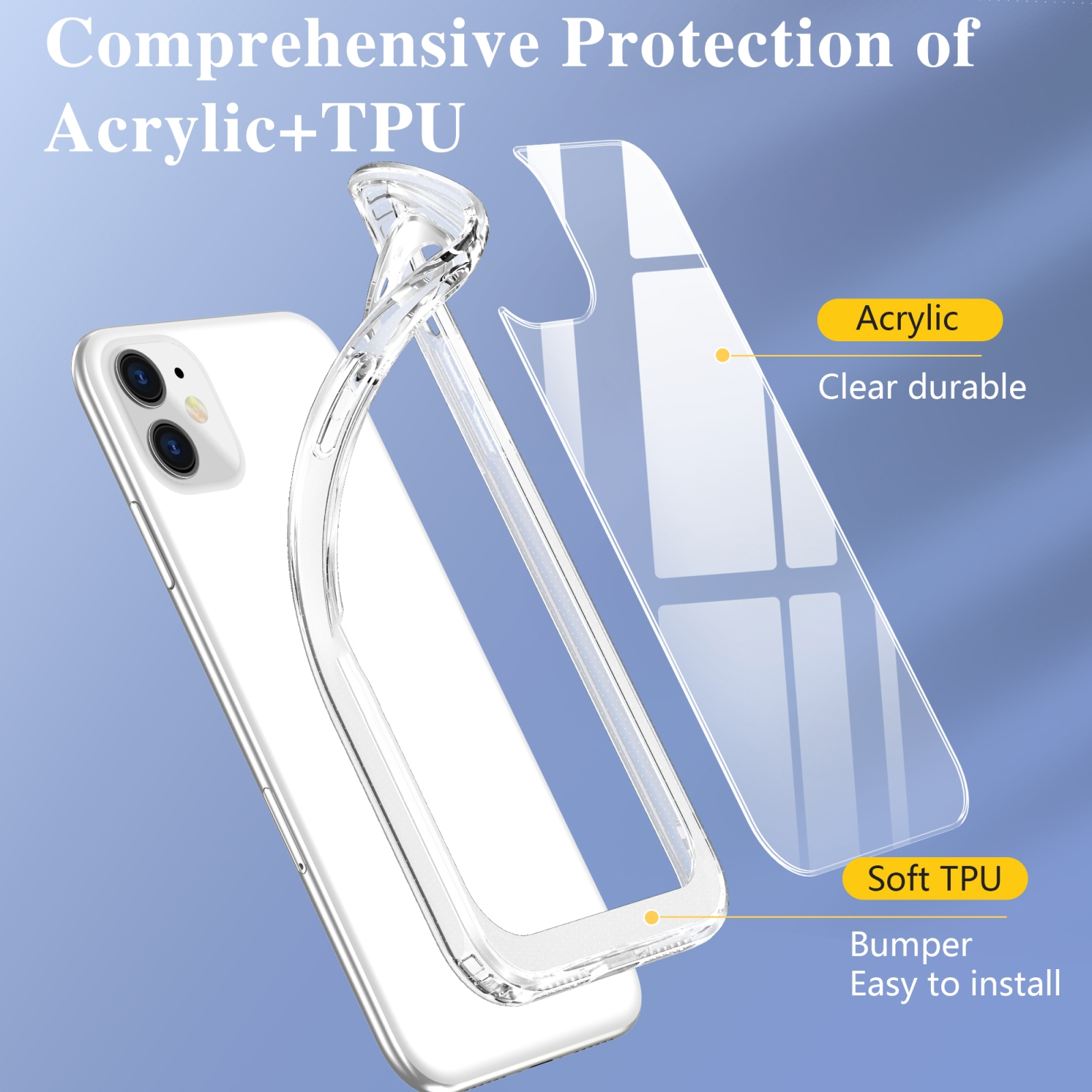 PROTECTORKING Backcover, Hülle, Backcover, 11, Apple, Transparent iPhone