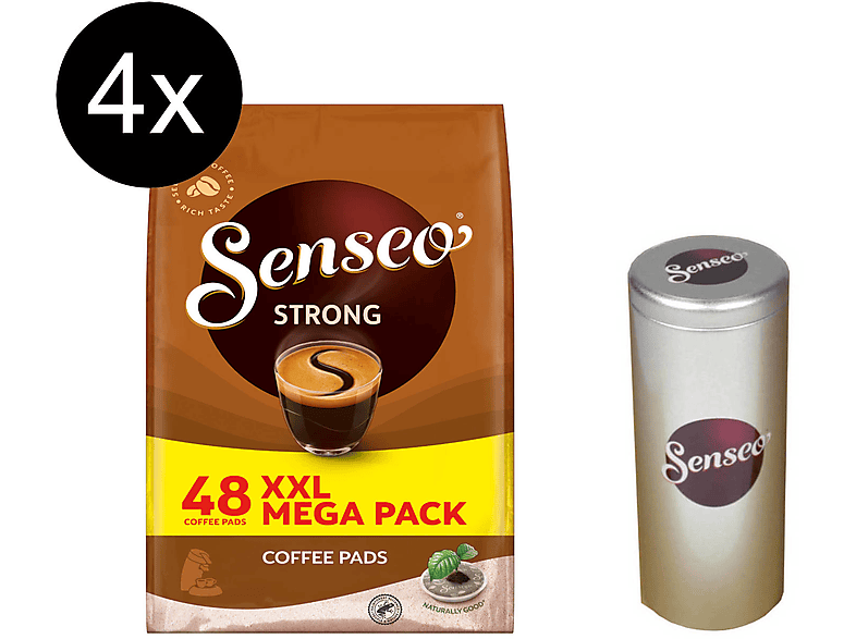 SENSEO Strong XXL Pack 4 x 48 Getränke + 1 Senseo Dose Kaffeepads
