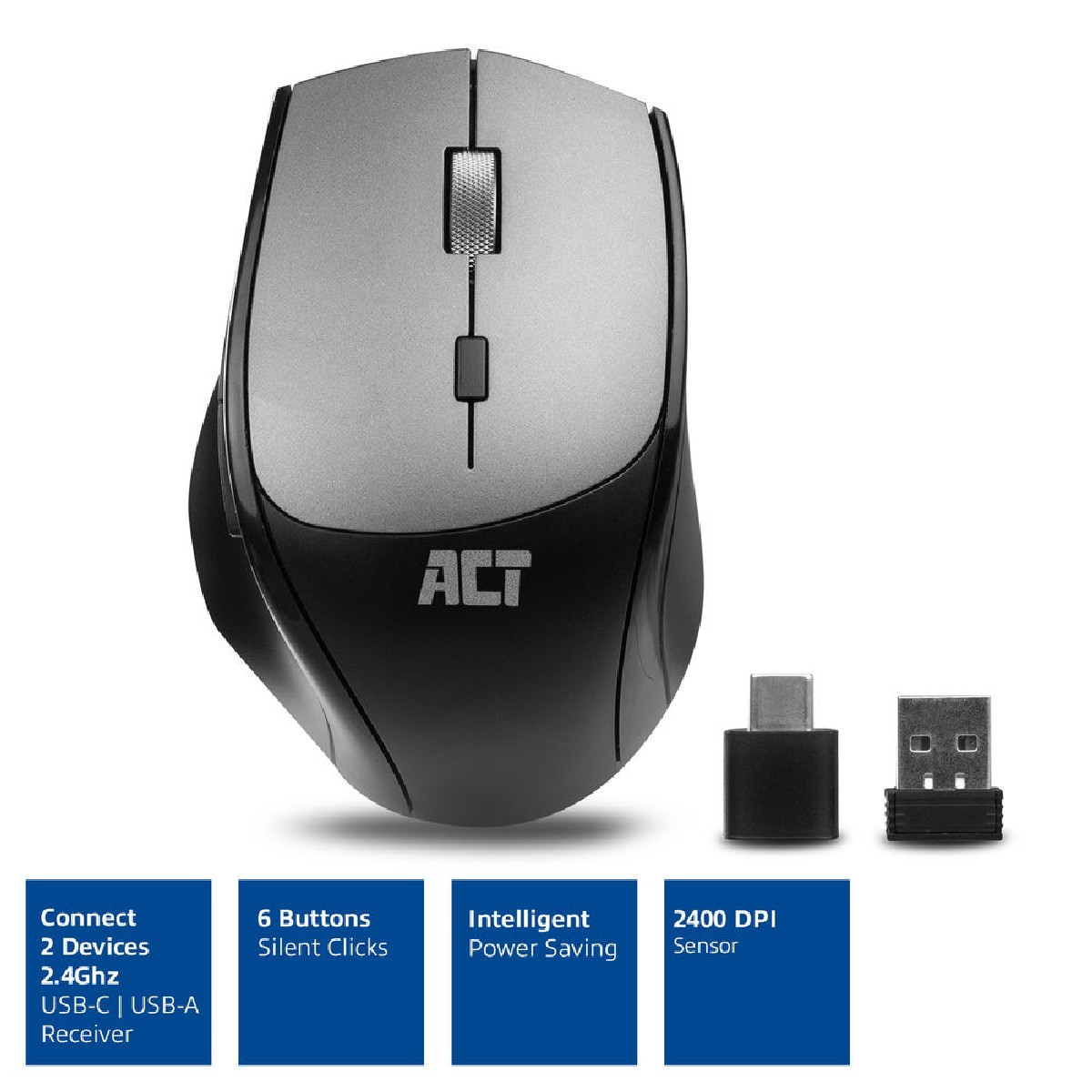ACT AC5150 Dual-Connect Maus, Schwarz