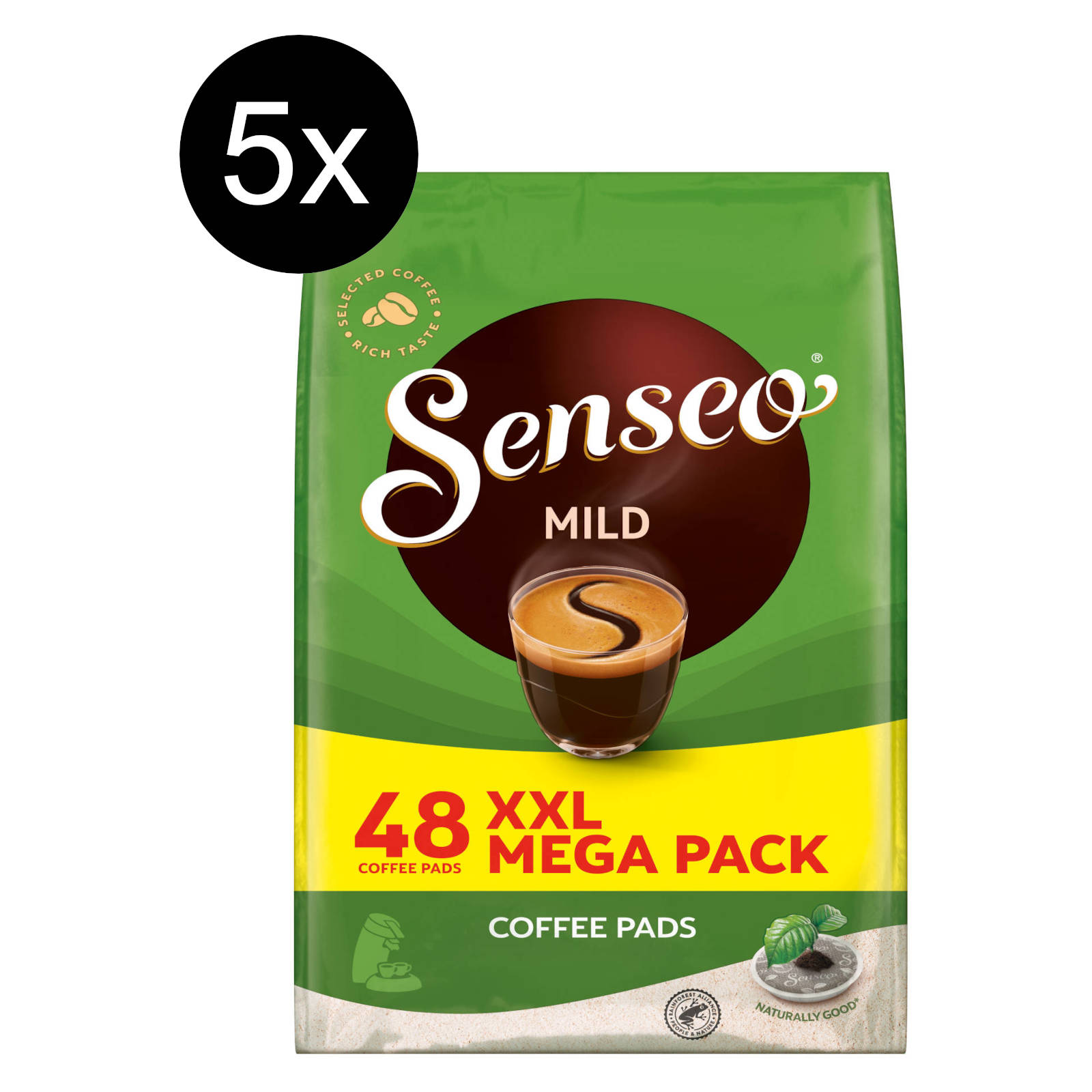5 Getränke 48 Kaffeepads Pad-Maschine) XXL Mild SENSEO Pack x (Senseo
