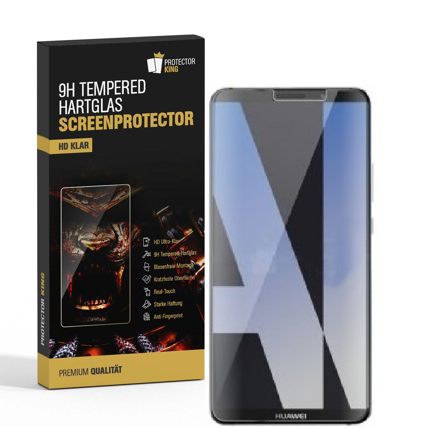 6x Displayschutzfolie(für Hartglas Huawei 9H 10) Mate HD PROTECTORKING Schutzglas KLAR