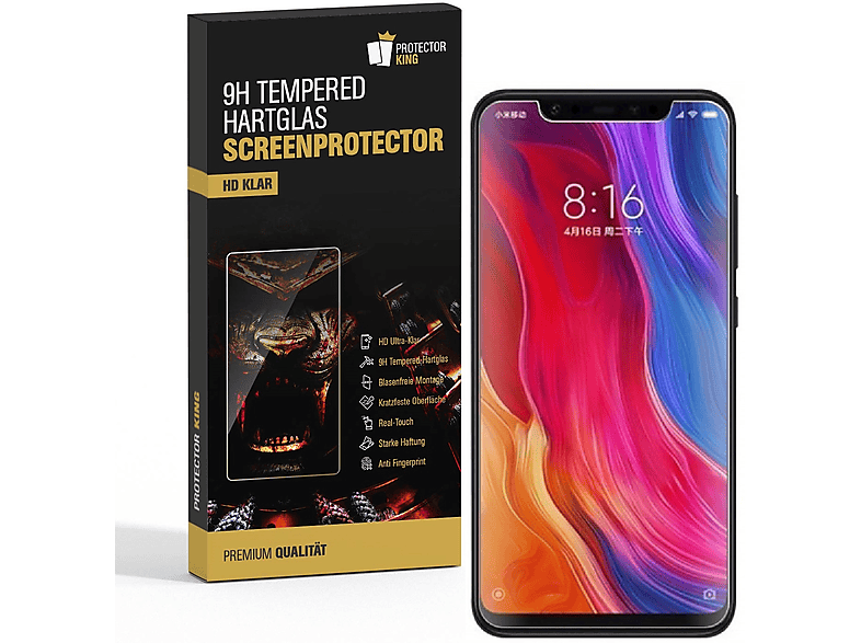 8) HD Displayschutzfolie(für KLAR 3x Xiaomi Schutzglas Mi 9H PROTECTORKING Hartglas