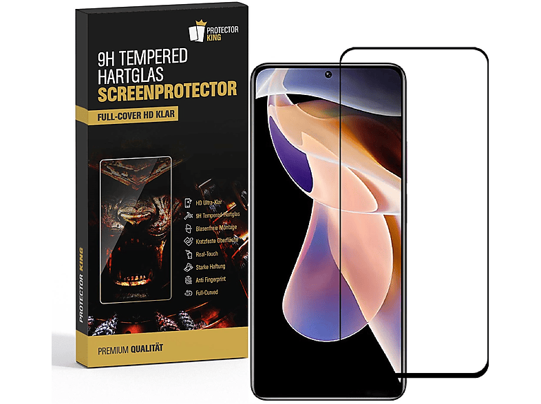 PROTECTORKING 2x FULL COVER 9H Hartglas Schutzglas HD KLAR Displayschutzfolie(für Xiaomi Redmi Note 11 Pro Plus)