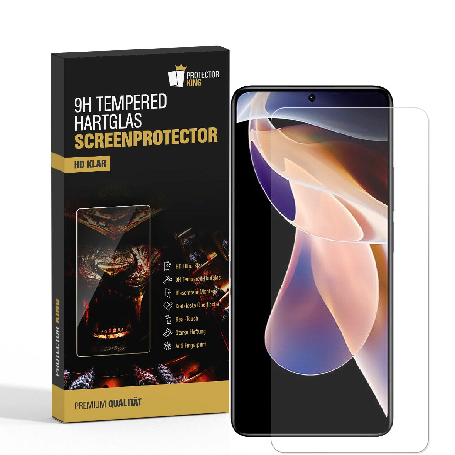 PROTECTORKING 9H Schutzglas Hartglas Redmi KLAR 11 Xiaomi Displayschutzfolie(für Note 2x 4G)
