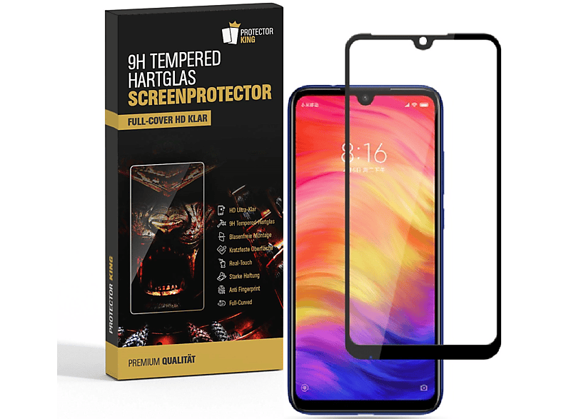 PROTECTORKING 6x FULL CURVED Redmi Schutzglas Note HD Displayschutzfolie(für KLAR 9H 7) Hartglas Xiaomi