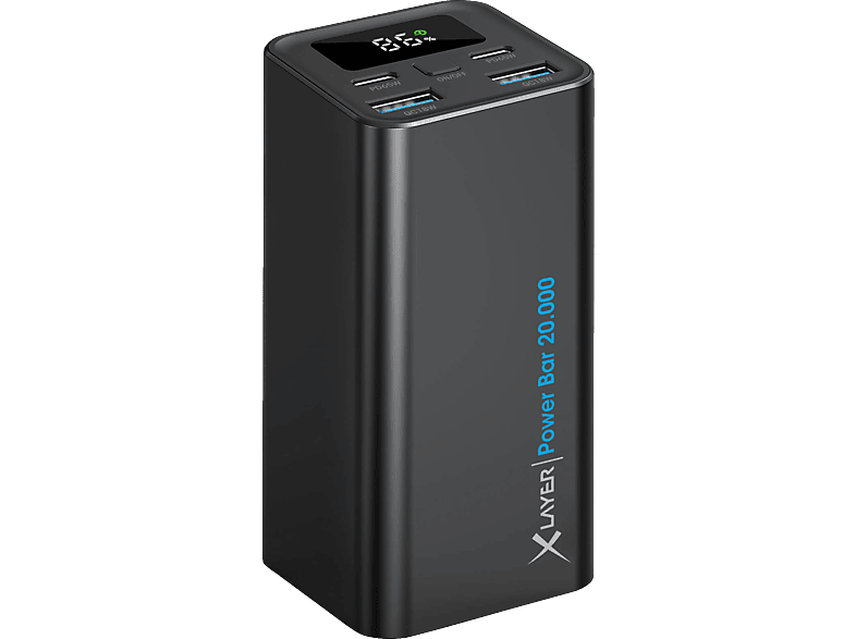 XLAYER Power Bar 65W PD Powerbank 20.000 mAh Schwarz SATURN