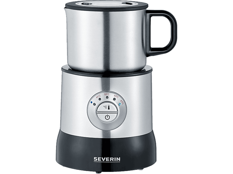 SEVERIN SM 3583 Milchaufschäumer, gebürstet / schwarz / silber, 500