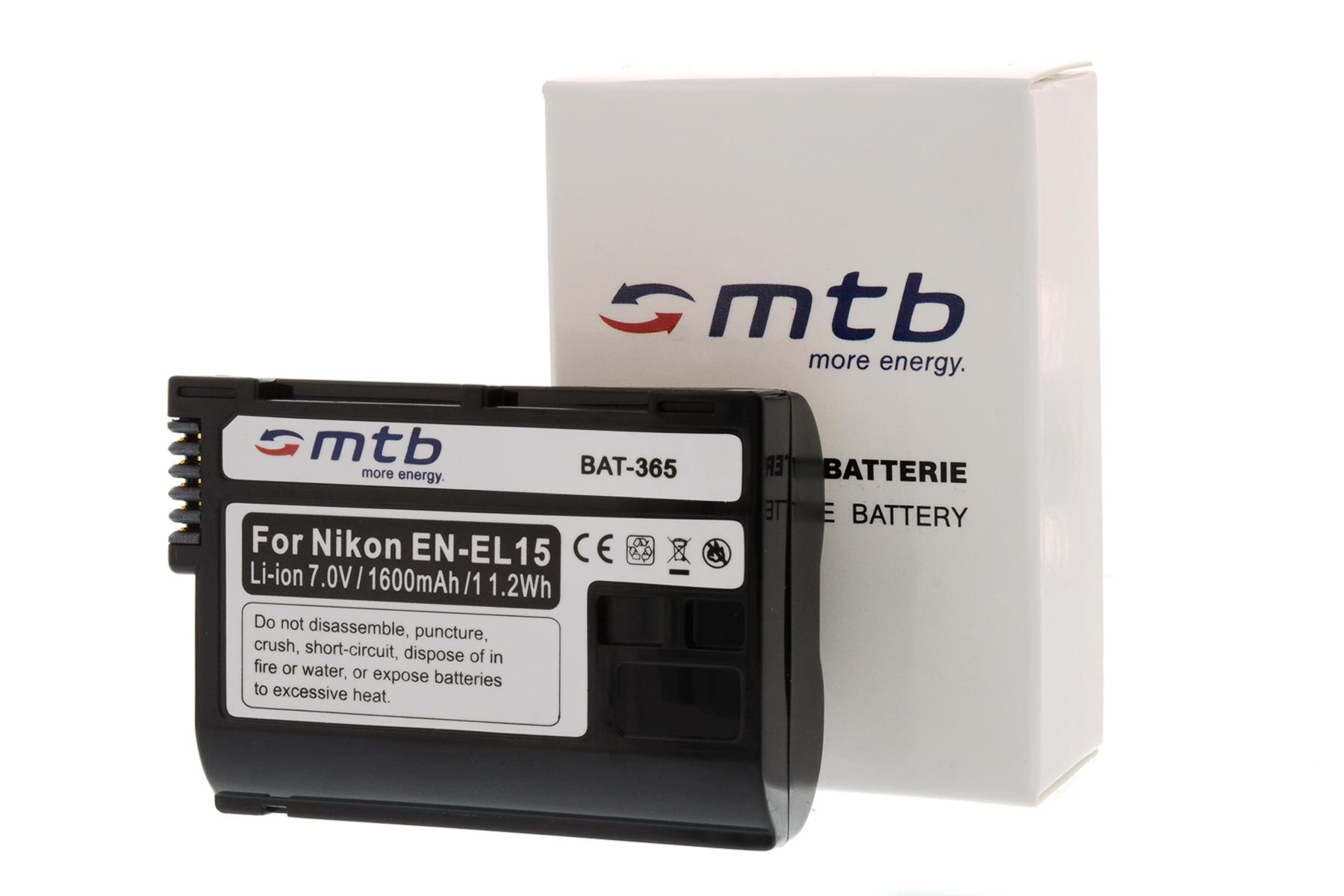 MTB MORE ENERGY mAh 2x BAT-365 EN-EL15 Li-Ion, 1600 Akku
