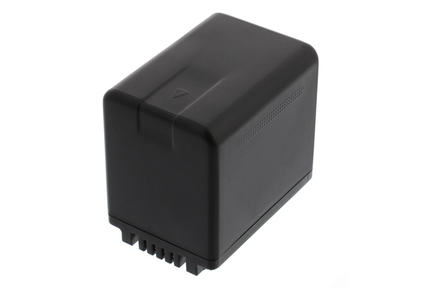 Schwarze rechteckige Batterie. Weißer Hintergrund.