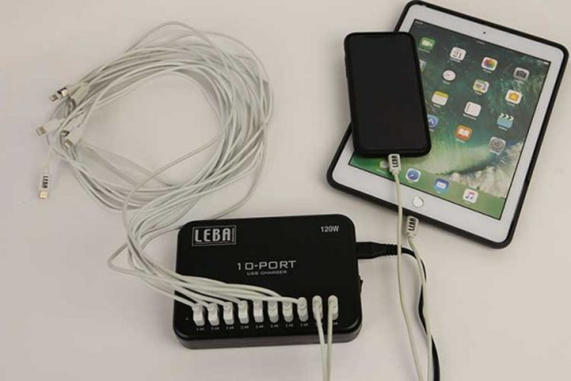 LEBA NoteCharge Hub, USB 10er Schwarz Hub