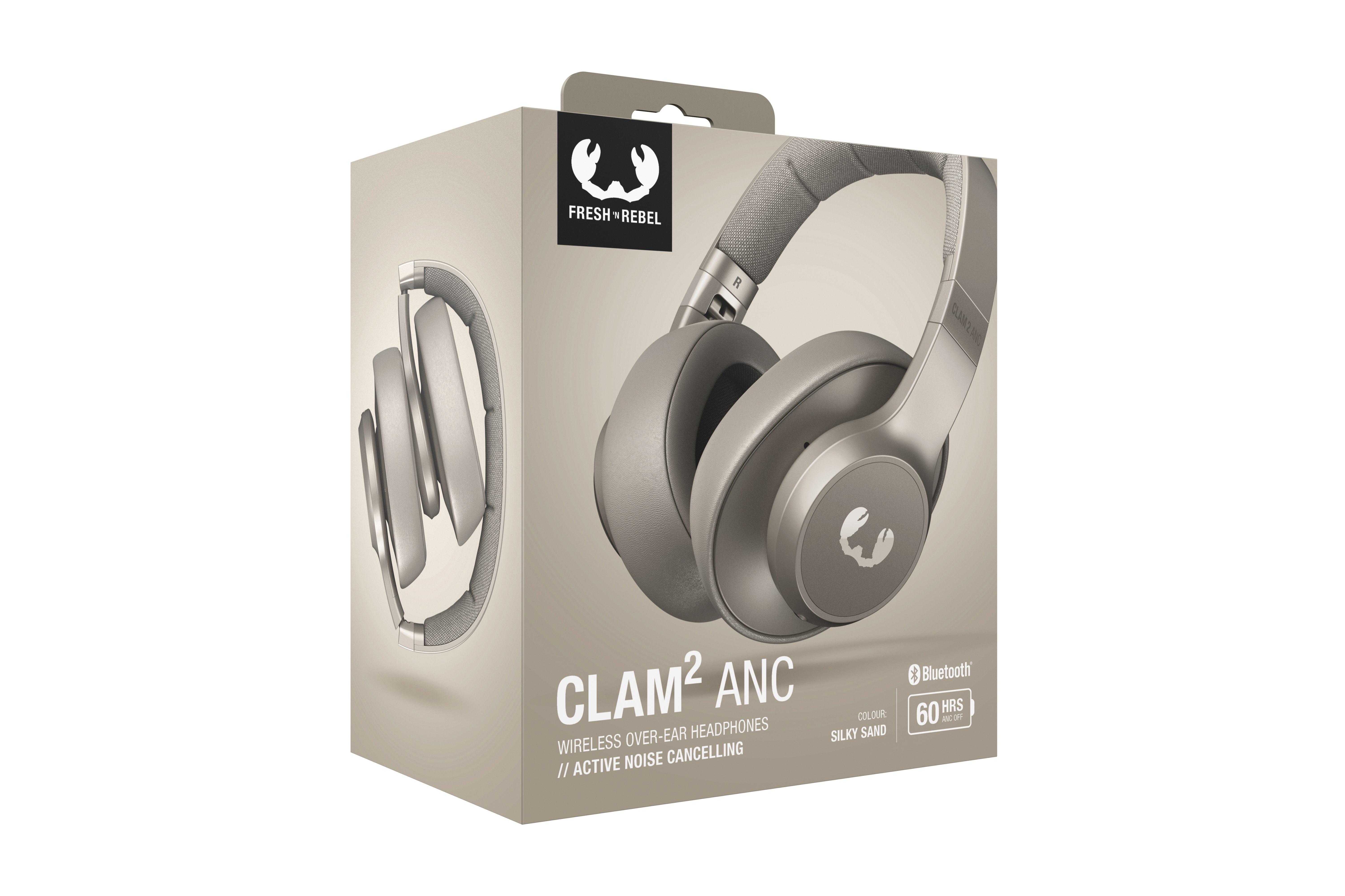 \'N 2 Bluetooth ANC, Kopfhörer Clam FRESH Over-ear Silky Sand REBEL