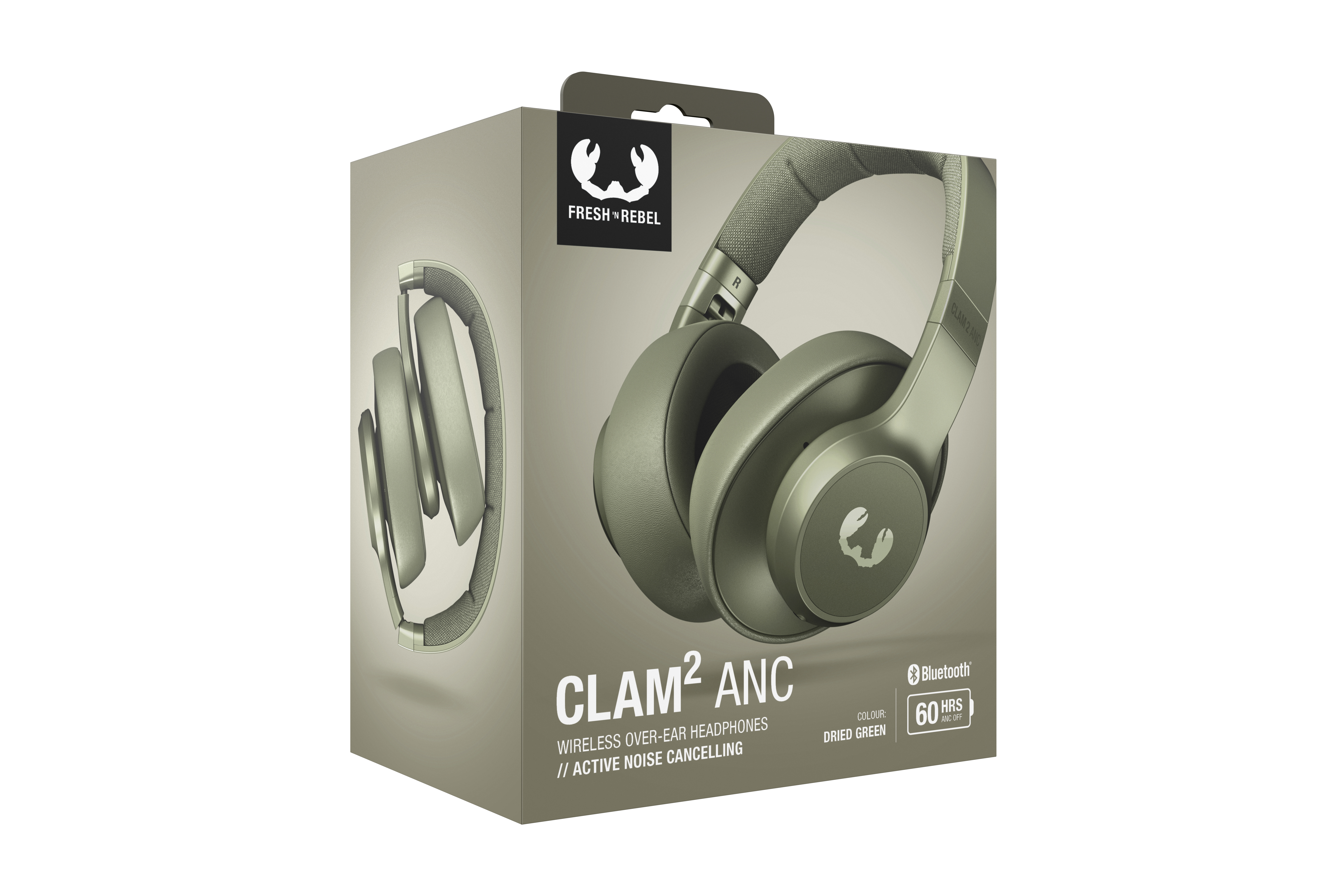 FRESH \'N REBEL Clam 2 Bluetooth ANC, Kopfhörer Over-ear Green Dried