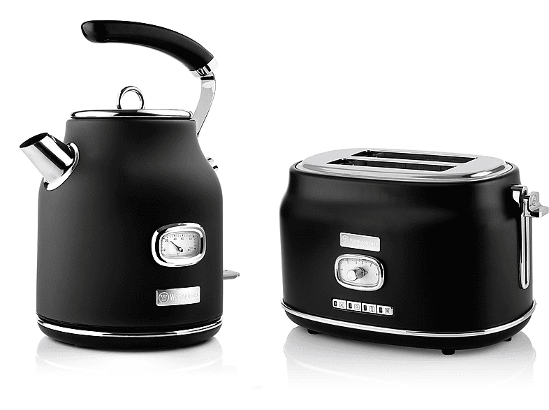 WESTINGHOUSE WES01 Wasserkocher Toaster Set schwarz (815 Watt, Schlitze: 2)