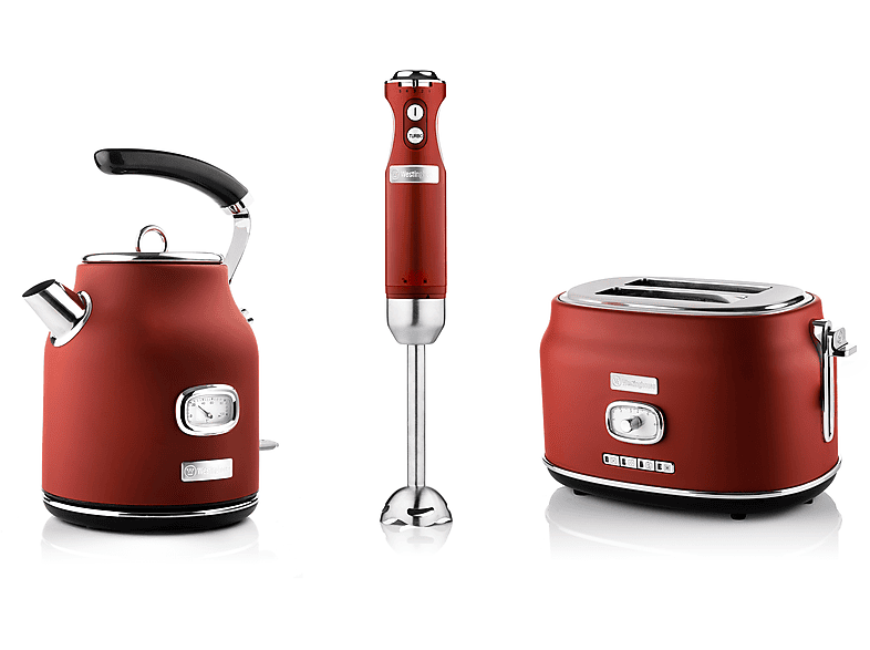 WESTINGHOUSE WES14 Wasserkocher Toaster Mixer Set rot (815 Watt, Schlitze: 2)