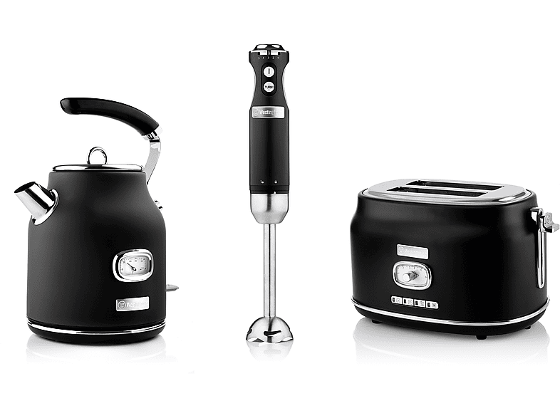 Mixer 2) Schlitze: WES13 WESTINGHOUSE Set (815 Watt, schwarz Toaster Wasserkocher